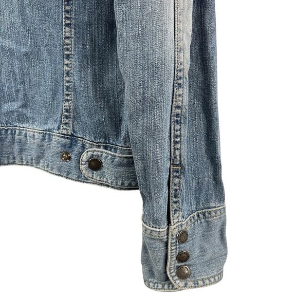 Tommy Hilfiger Light Weight Jean Jacket Denim Snap Close Trucker Y2K Medium - Picture 11 of 11